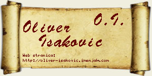 Oliver Isaković vizit kartica